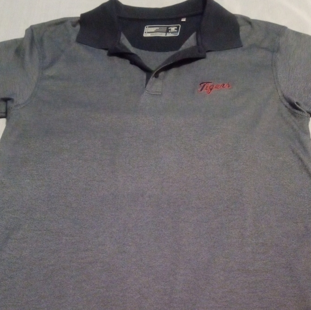 Classic Gray Tigers Baseball Polo Style Shirt with Black Accents
